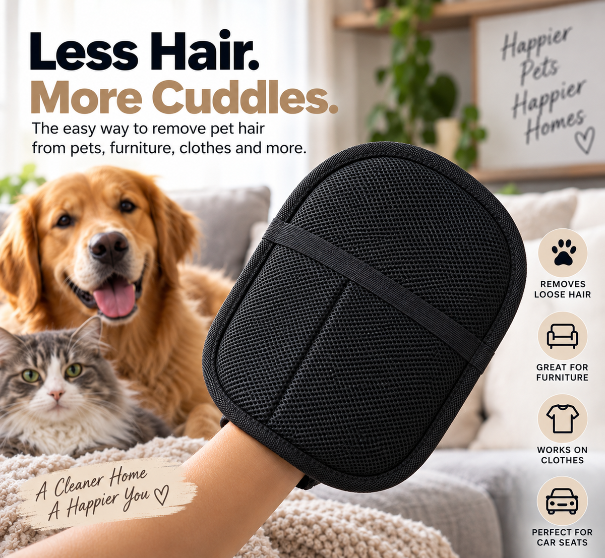 Pet Hair Remover & Deshedding Mitt